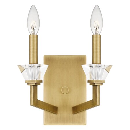 Quoizel Lottie 2-Light Aged Brass Wall Sconce LOT8708AB